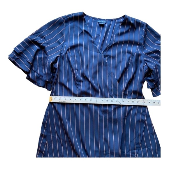 City Chic Blue Striped Dress - Picture 10 of 11